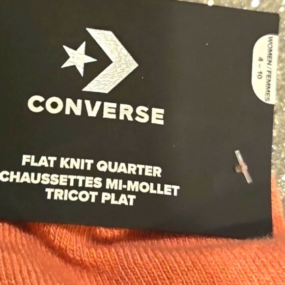 Converse 3-PK Stripe Logo Flat Knit Quarter Socks - Picture 7 of 8